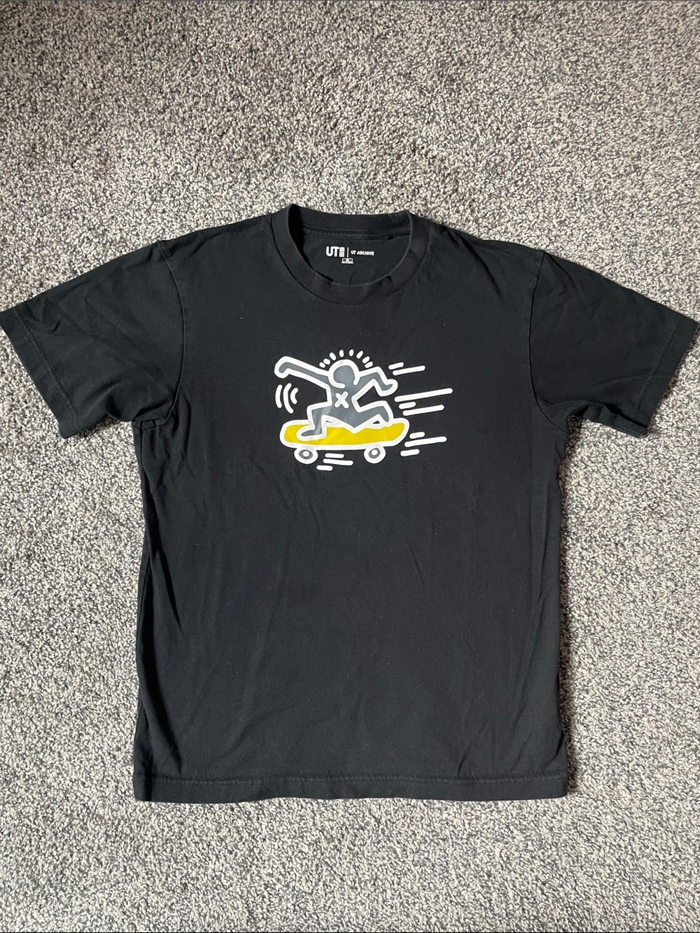 Keith Haring x Uniqlo Graphic Black Skateboard T-Shirt - XS